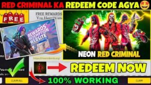Red Criminal Bundle Redeem Code in Free Fire Max